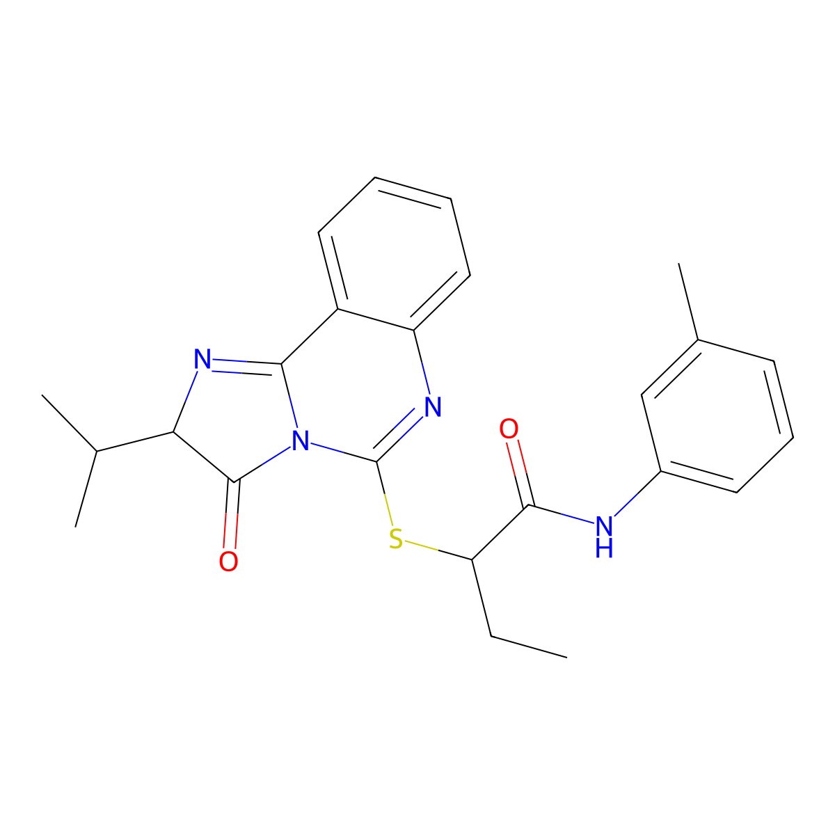 N-(3-methylphenyl)-2-{[3-oxo-2-(propan-2-yl)-2H,3H-imidazo[1,2-c]quinazolin-5-yl]sulfanyl}butanamide molecular structure, CAS 1023533-19-8