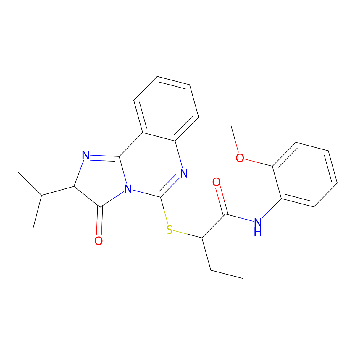 N-(2-methoxyphenyl)-2-{[3-oxo-2-(propan-2-yl)-2H,3H-imidazo[1,2-c]quinazolin-5-yl]sulfanyl}butanamide molecular structure, CAS 1023533-20-1