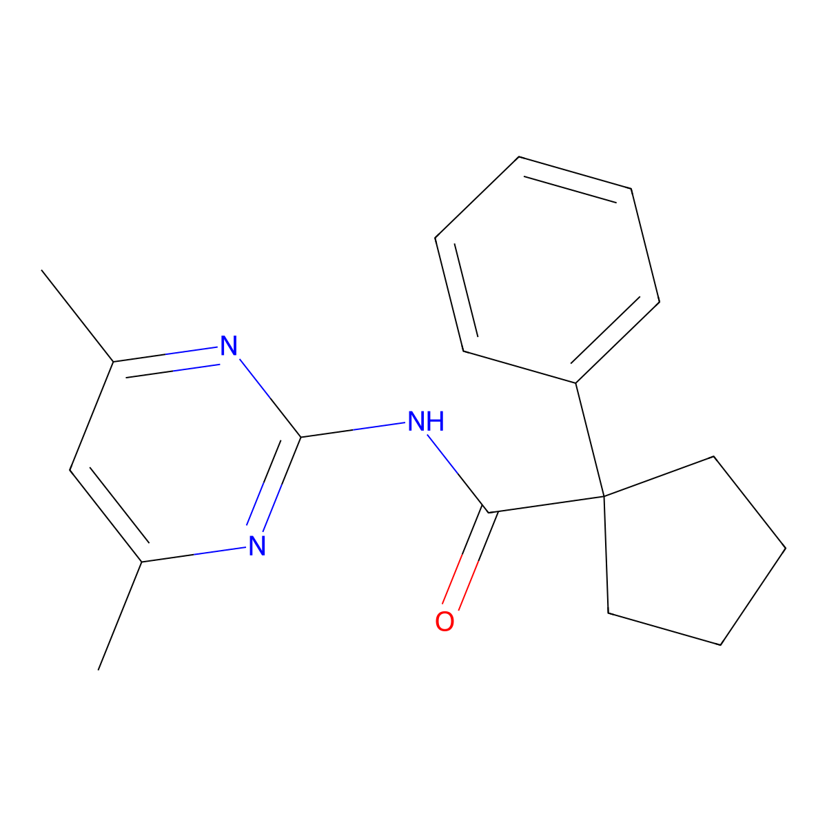 N-(4,6-Dimethylpyrimidin-2-YL)(phenylcyclopentyl)formamide molecular structure, CAS 1023534-77-1