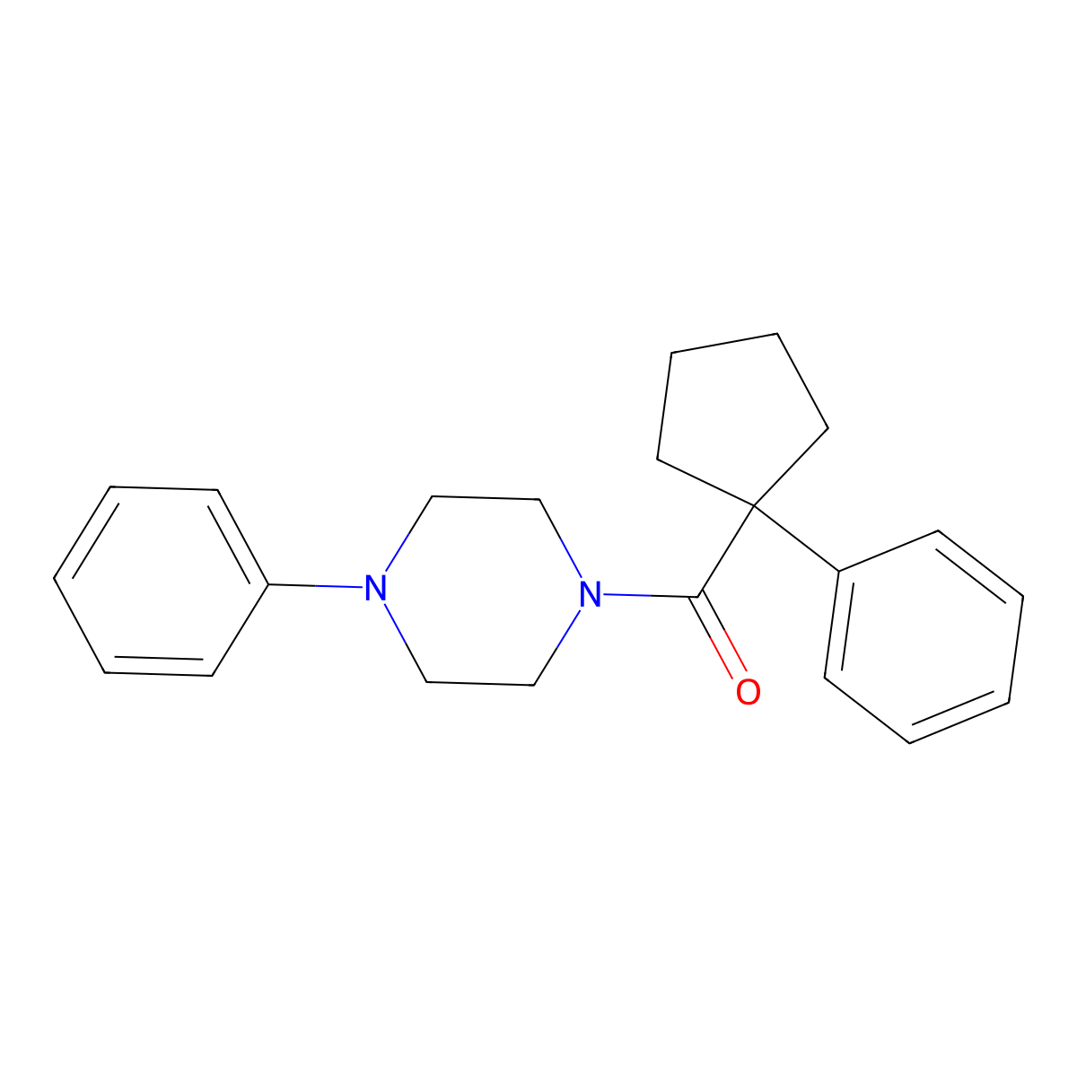 Phenylcyclopentyl 4-phenylpiperazinyl ketone molecular structure, CAS 1023535-20-7