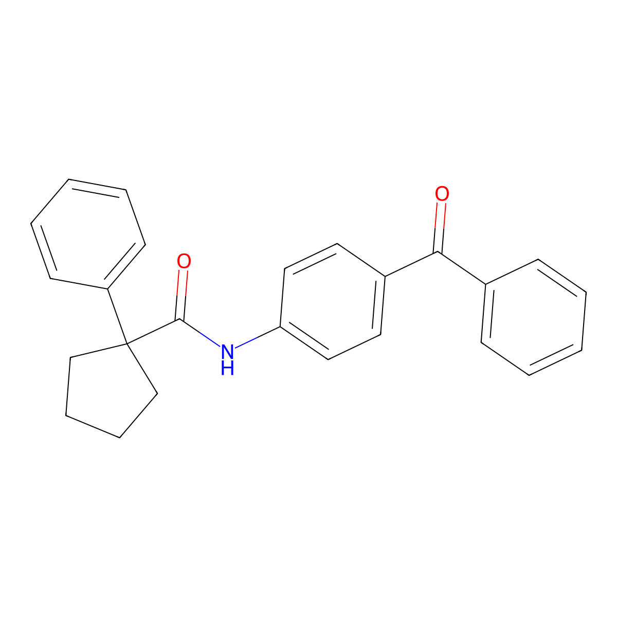 N-(4-benzoylphenyl)-1-phenylcyclopentane-1-carboxamide molecular structure, CAS 1023535-29-6