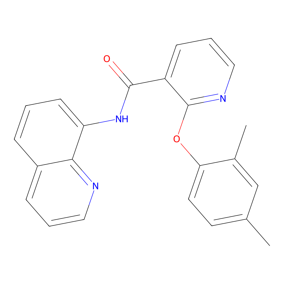 2-(2,4-dimethylphenoxy)-N-quinolin-8-ylpyridine-3-carboxamide molecular structure, CAS 1023535-97-8