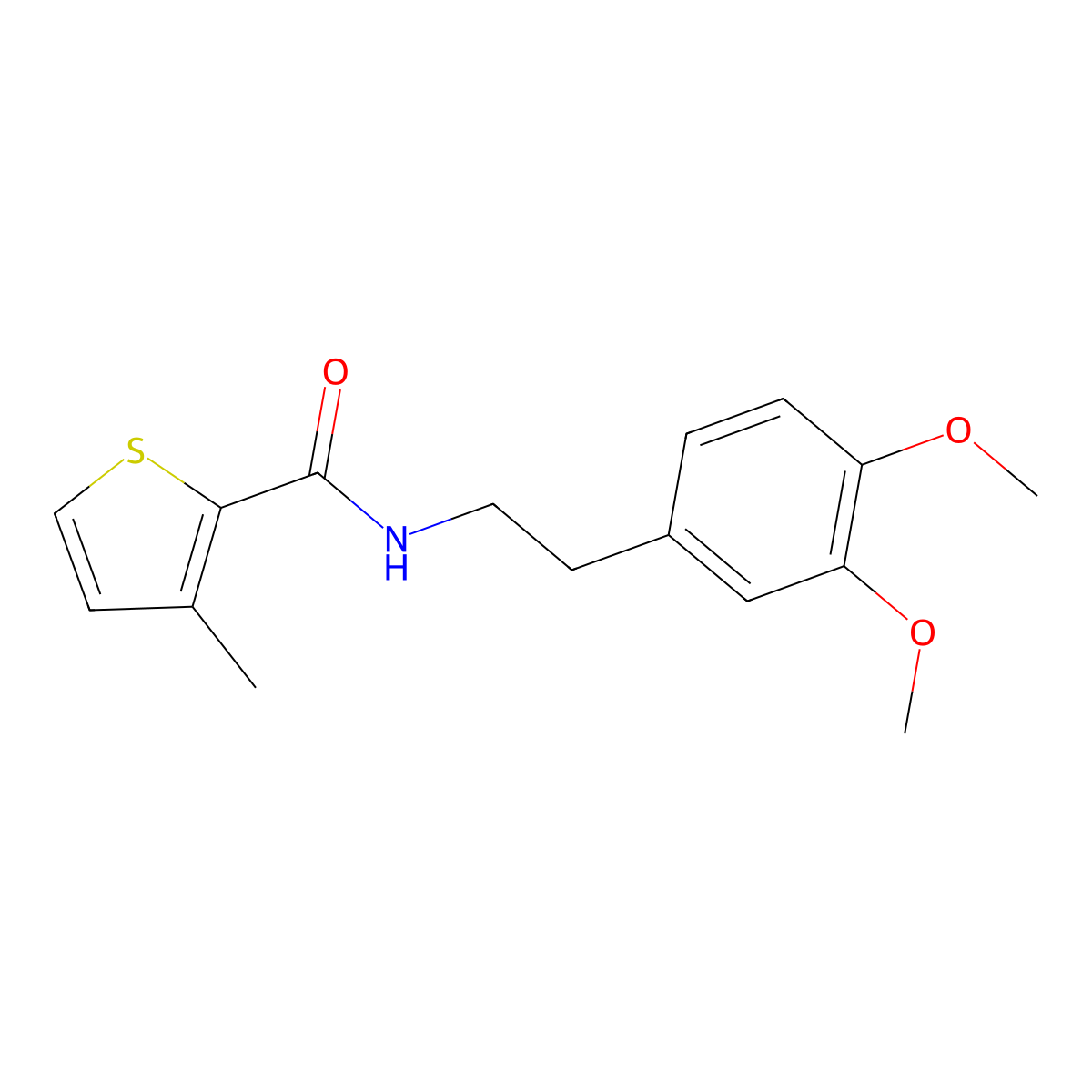 N-[2-(3,4-dimethoxyphenyl)ethyl]-3-methylthiophene-2-carboxamide molecular structure, CAS 1023537-11-2