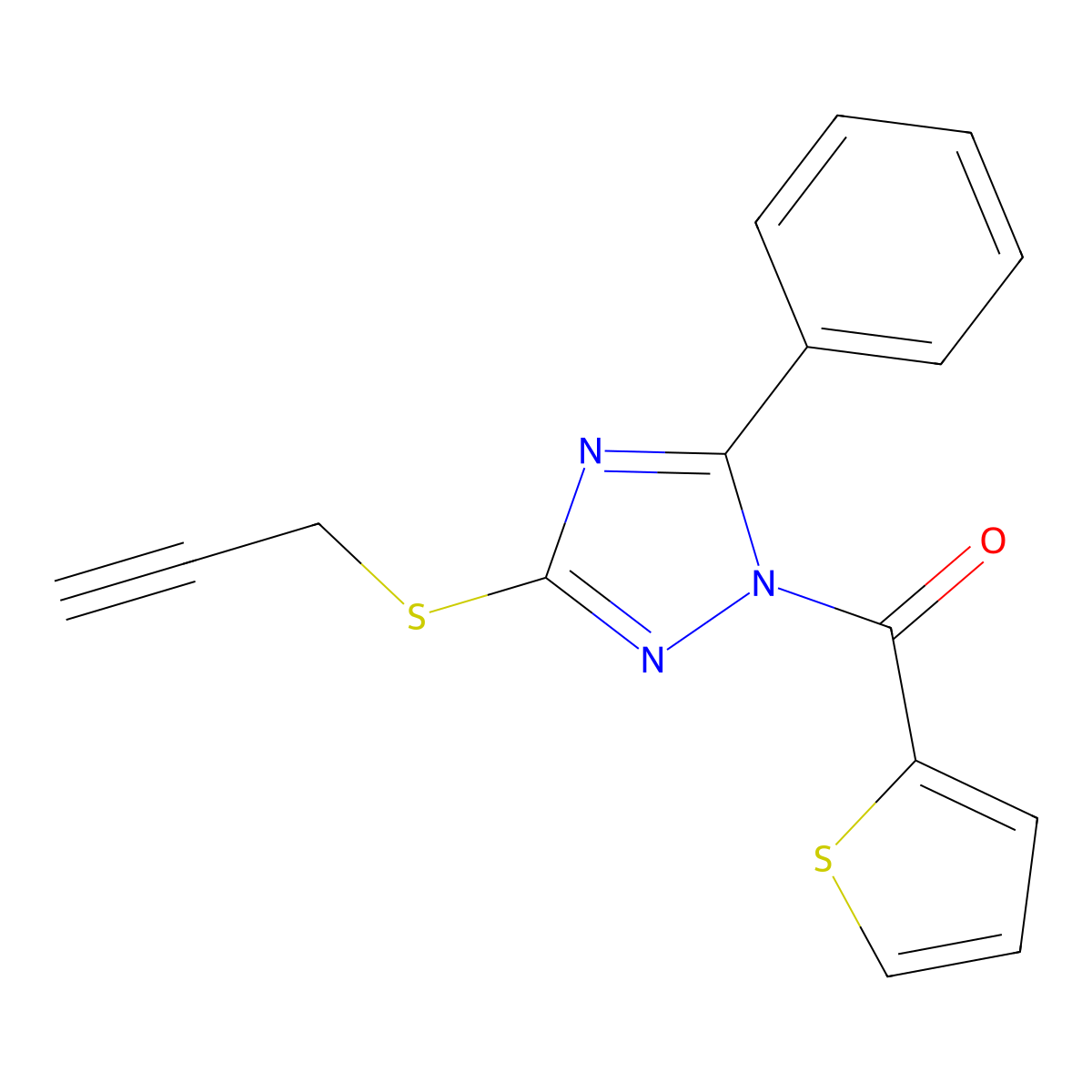 5-Phenyl-3-prop-2-ynylthio(1,2,4-triazolyl) 2-thienyl ketone molecular structure, CAS 1023537-48-5