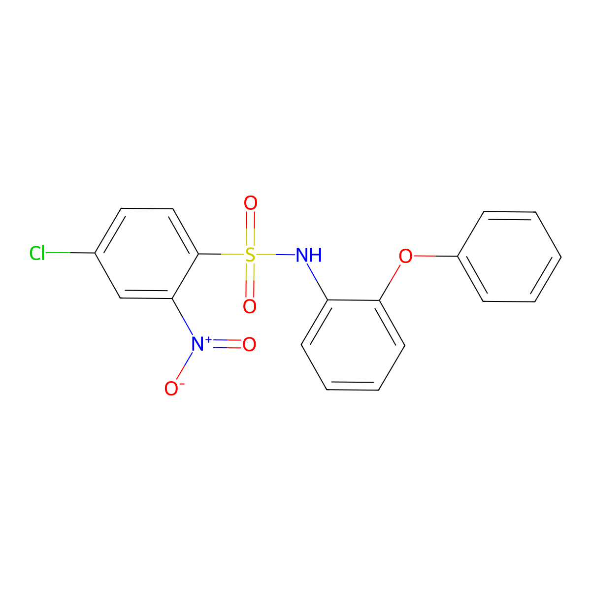 ((4-Chloro-2-nitrophenyl)sulfonyl)(2-phenoxyphenyl)amine molecular structure, CAS 1023539-63-0