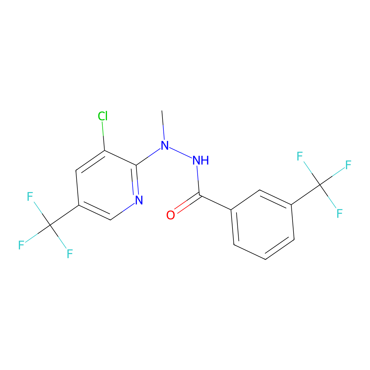 N'-[3-chloro-5-(trifluoromethyl)pyridin-2-yl]-N'-methyl-3-(trifluoromethyl)benzohydrazide molecular structure, CAS 1023540-28-4
