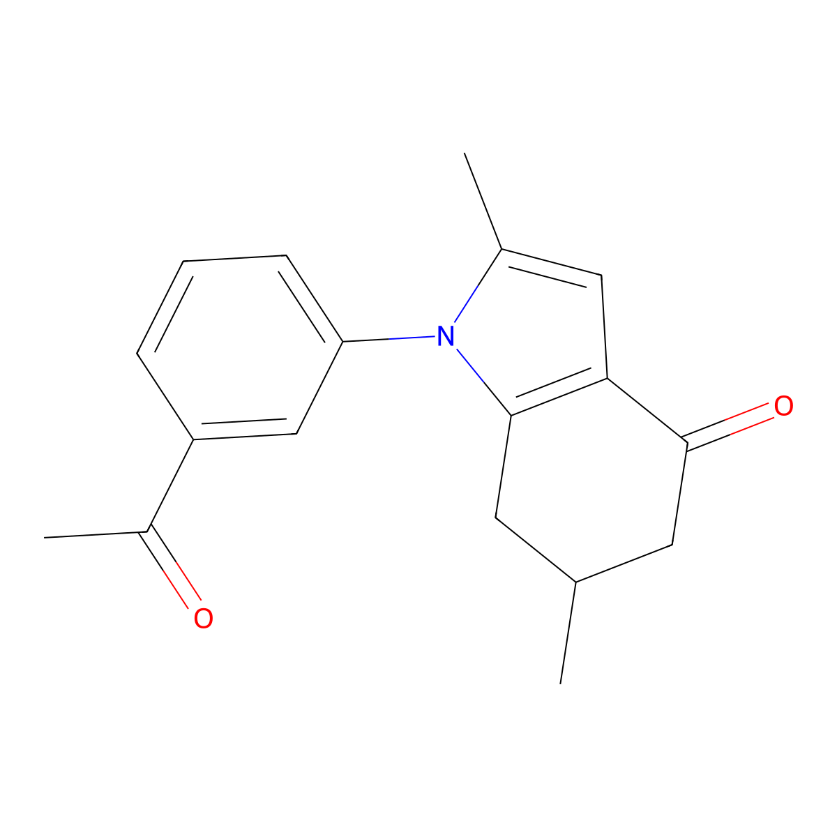 1-(3-acetylphenyl)-2,6-dimethyl-6,7-dihydro-5H-indol-4-one molecular structure, CAS 1023540-36-4