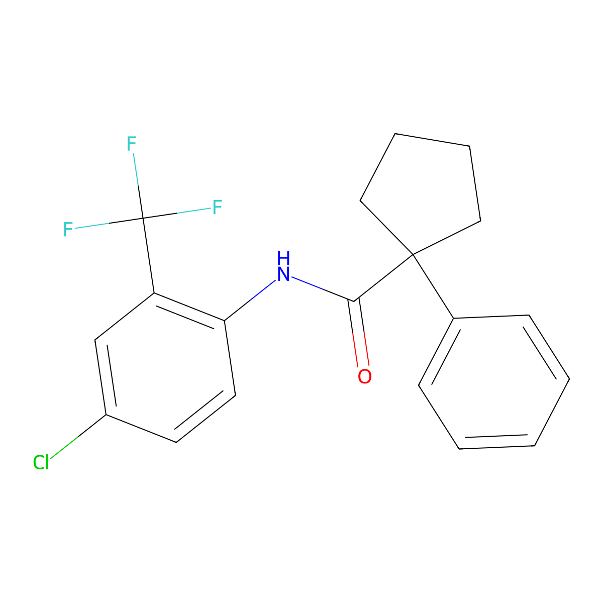 N-(4-Chloro-2-(trifluoromethyl)phenyl)(phenylcyclopentyl)formamide molecular structure, CAS 1023540-70-6