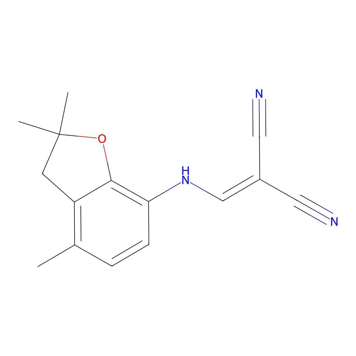 (((2,2,7-Trimethyl-3-oxaindan-4-YL)amino)methylene)methane-1,1-dicarbonitrile molecular structure, CAS 1023540-72-8