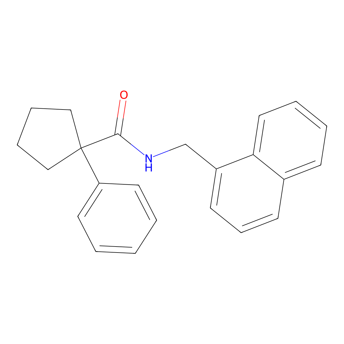 N-(naphthalen-1-ylmethyl)-1-phenylcyclopentane-1-carboxamide molecular structure, CAS 1023543-32-9