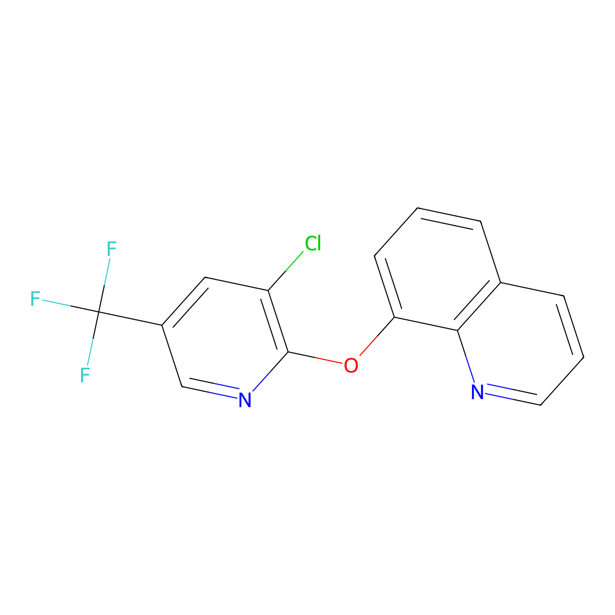 3-Chloro-2-(8-quinolyloxy)-5-(trifluoromethyl)pyridine molecular structure, CAS 1023544-22-0