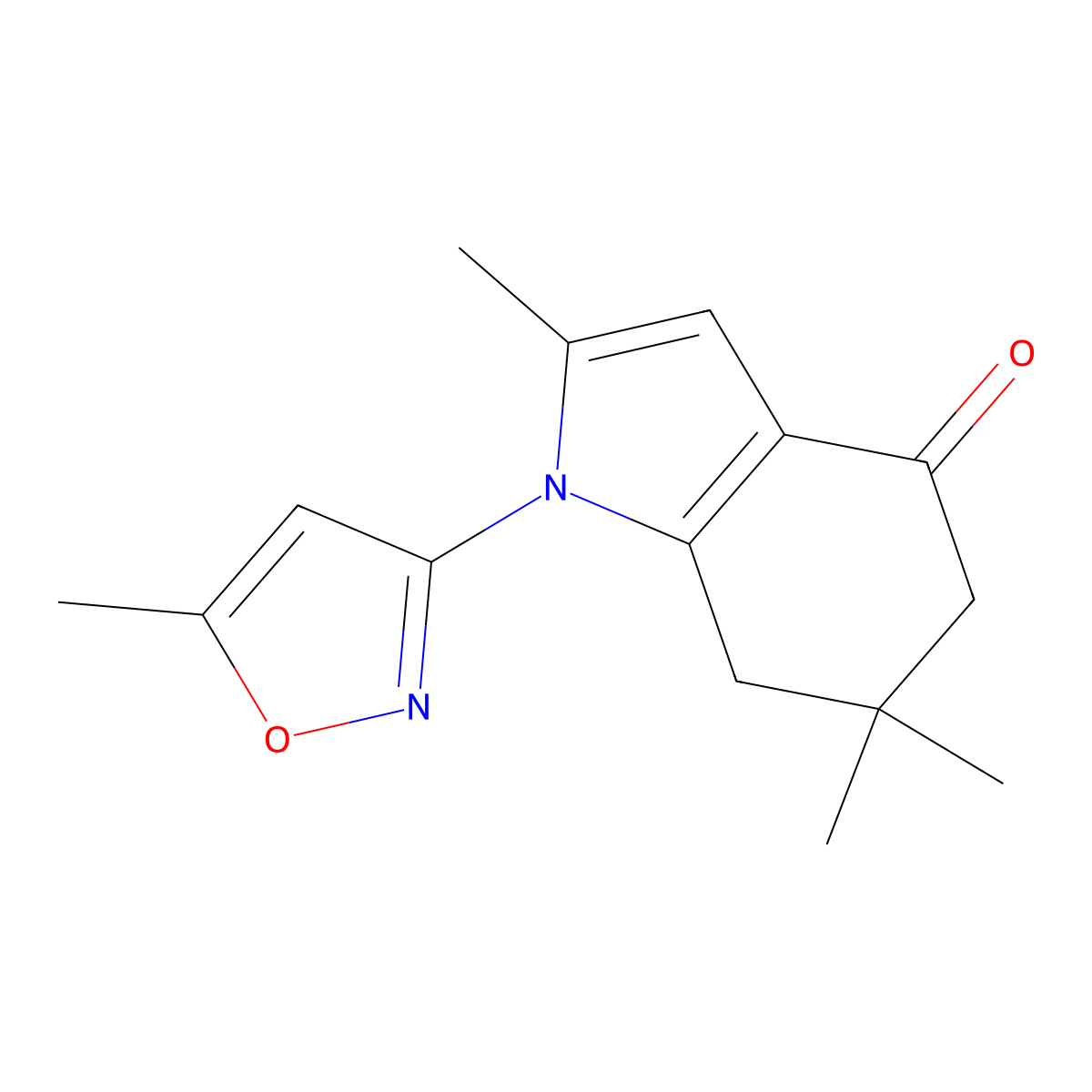 2,6,6-Trimethyl-1-(5-methylisoxazol-3-YL)-5,6,7-trihydroindol-4-one molecular structure, CAS 1023544-23-1