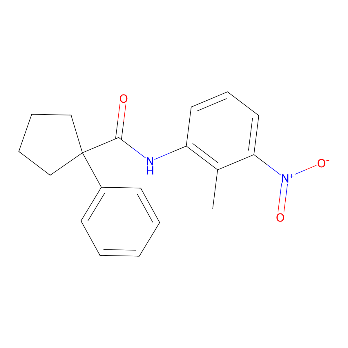 N-(2-methyl-3-nitrophenyl)-1-phenylcyclopentane-1-carboxamide molecular structure, CAS 1023548-64-2