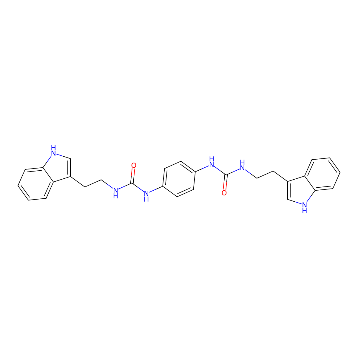 1-[2-(1H-indol-3-yl)ethyl]-3-[4-[2-(1H-indol-3-yl)ethylcarbamoylamino]phenyl]urea molecular structure, CAS 1023549-51-0