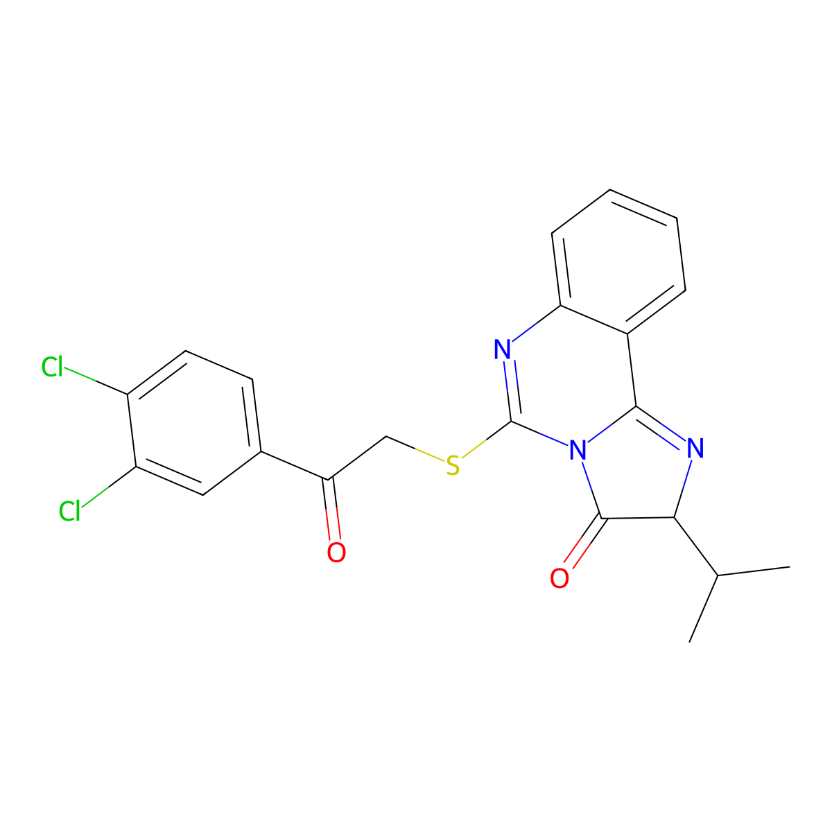 5-{[2-(3,4-dichlorophenyl)-2-oxoethyl]sulfanyl}-2-(propan-2-yl)-2H,3H-imidazo[1,2-c]quinazolin-3-one molecular structure, CAS 1023550-35-7