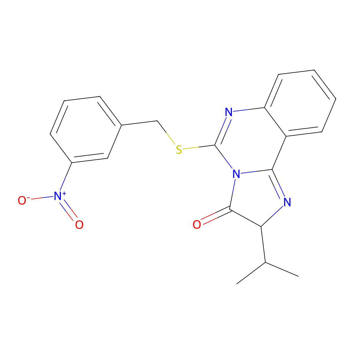 5-[(3-nitrophenyl)methylsulfanyl]-2-propan-2-yl-2H-imidazo[1,2-c]quinazolin-3-one molecular structure, CAS 1023550-41-5