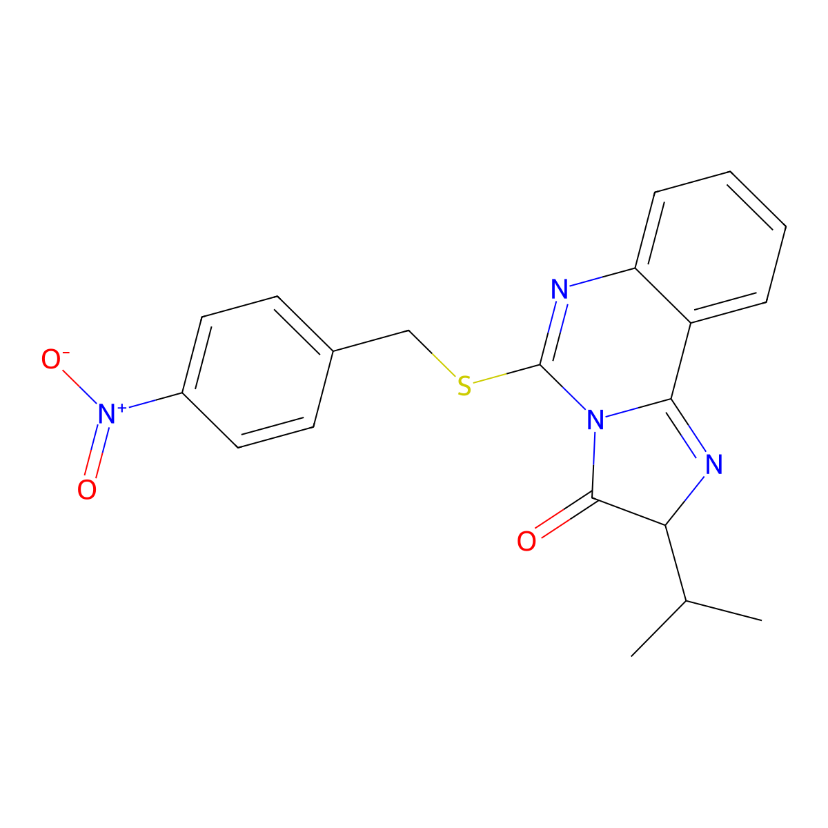 5-[(4-nitrophenyl)methylsulfanyl]-2-propan-2-yl-2H-imidazo[1,2-c]quinazolin-3-one molecular structure, CAS 1023550-42-6