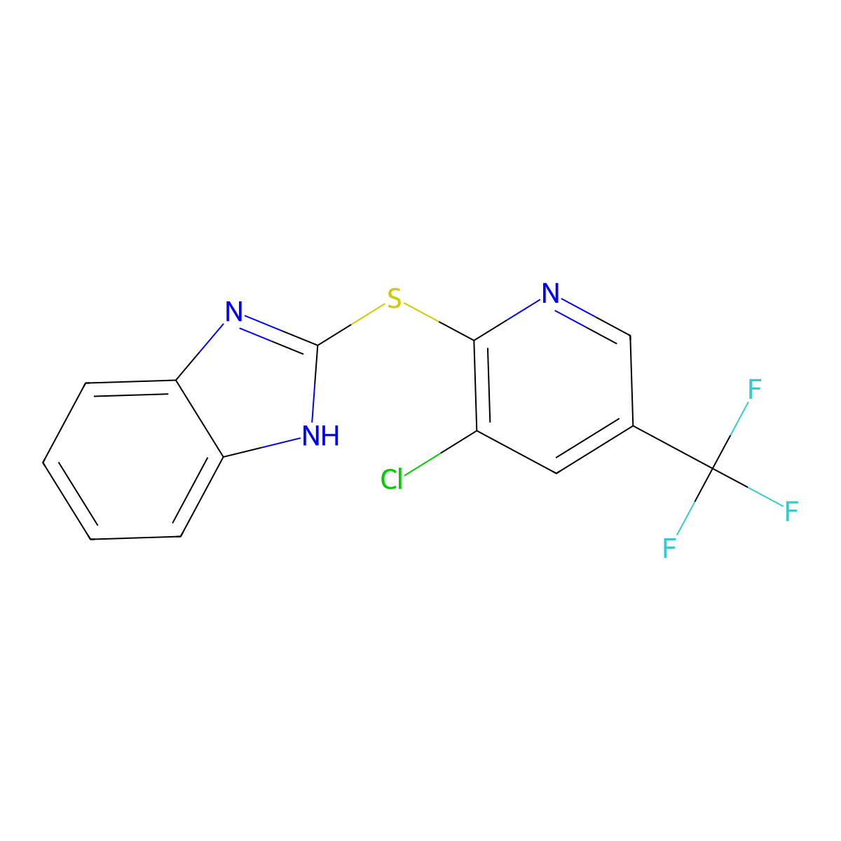 2-[3-chloro-5-(trifluoromethyl)pyridin-2-yl]sulfanyl-1H-benzimidazole molecular structure, CAS 1023553-25-4