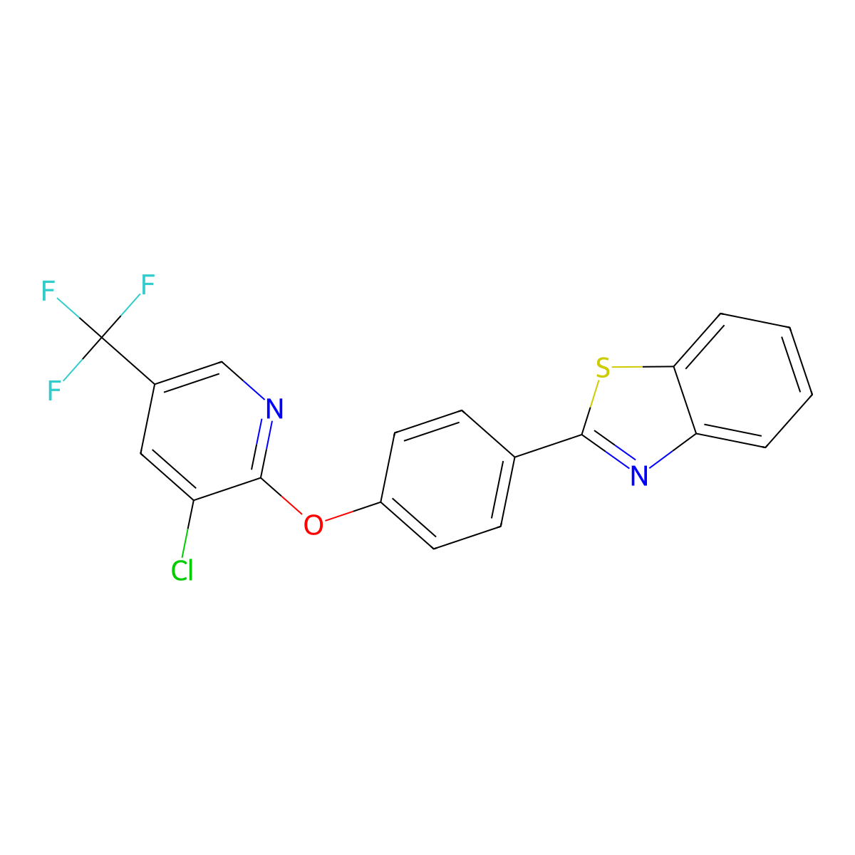 2-(4-Benzothiazol-2-ylphenoxy)-3-chloro-5-(trifluoromethyl)pyridine molecular structure, CAS 1023553-54-9