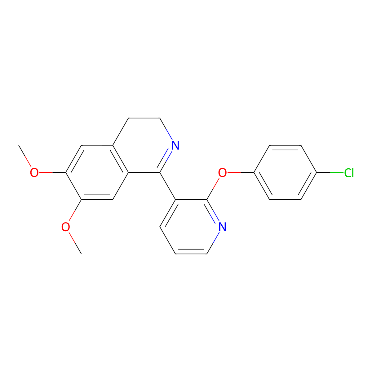 1-[2-(4-Chlorophenoxy)pyridin-3-yl]-6,7-dimethoxy-3,4-dihydroisoquinoline molecular structure, CAS 1023554-63-3