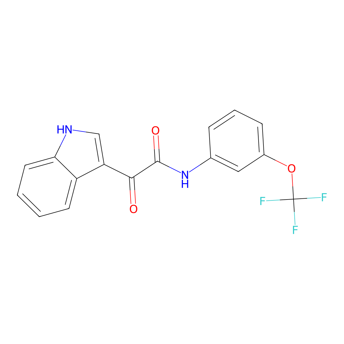 2-(1H-indol-3-yl)-2-oxo-N-[3-(trifluoromethoxy)phenyl]acetamide molecular structure, CAS 1023559-26-3