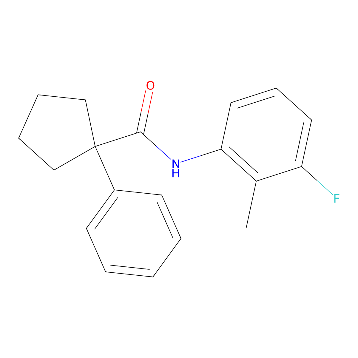 N-(3-fluoro-2-methylphenyl)-1-phenylcyclopentane-1-carboxamide molecular structure, CAS 1023559-76-3