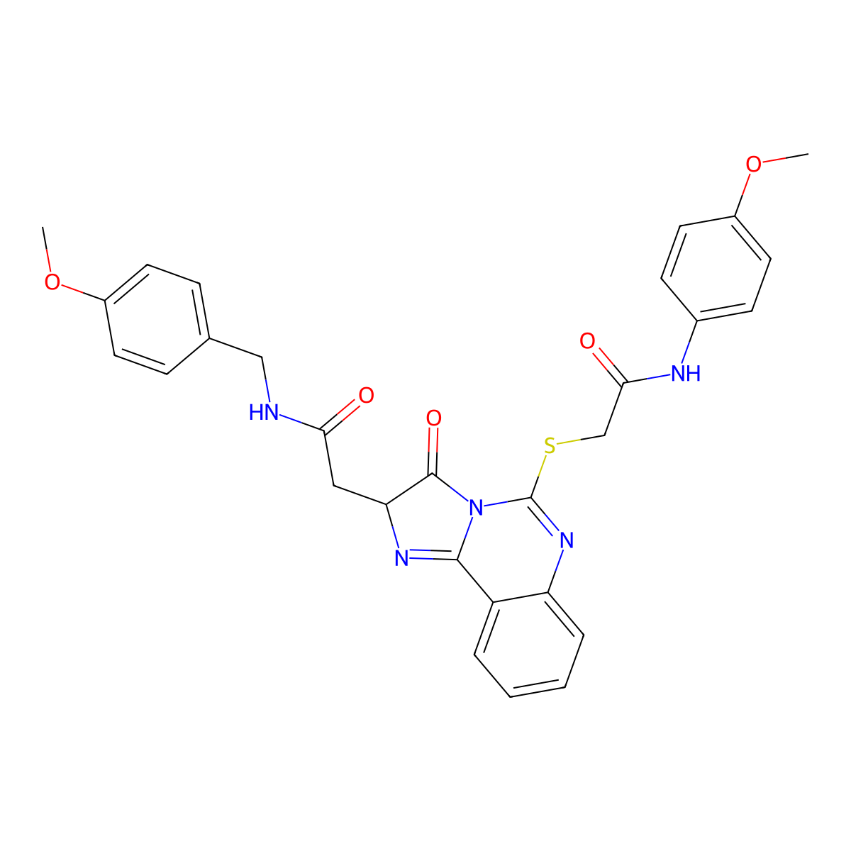 2-[5-[2-(4-methoxyanilino)-2-oxoethyl]sulfanyl-3-oxo-2H-imidazo[1,2-c]quinazolin-2-yl]-N-[(4-methoxyphenyl)methyl]acetamide molecular structure, CAS 1023560-81-7