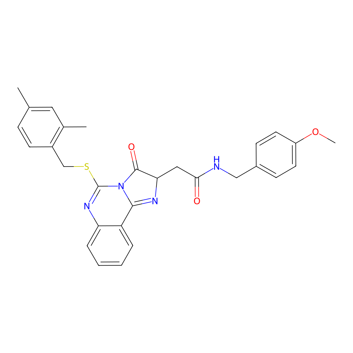 2-[5-[(2,4-dimethylphenyl)methylsulfanyl]-3-oxo-2H-imidazo[1,2-c]quinazolin-2-yl]-N-[(4-methoxyphenyl)methyl]acetamide molecular structure, CAS 1023560-91-9