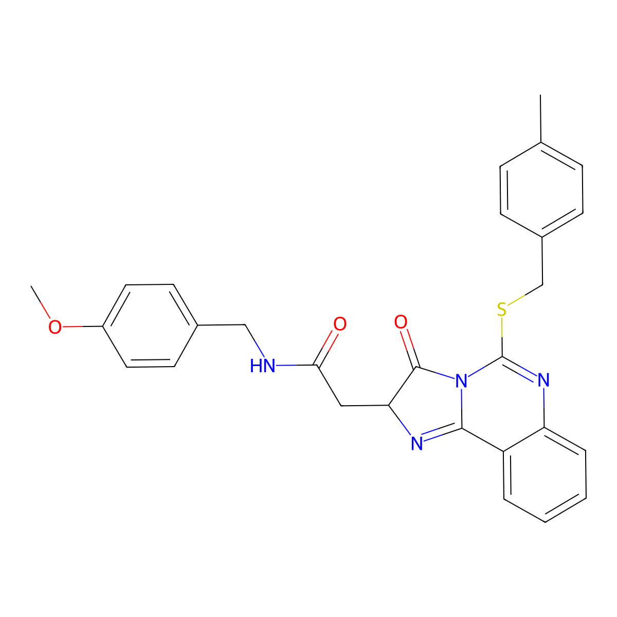 N-[(4-methoxyphenyl)methyl]-2-[5-[(4-methylphenyl)methylsulfanyl]-3-oxo-2H-imidazo[1,2-c]quinazolin-2-yl]acetamide molecular structure, CAS 1023560-94-2