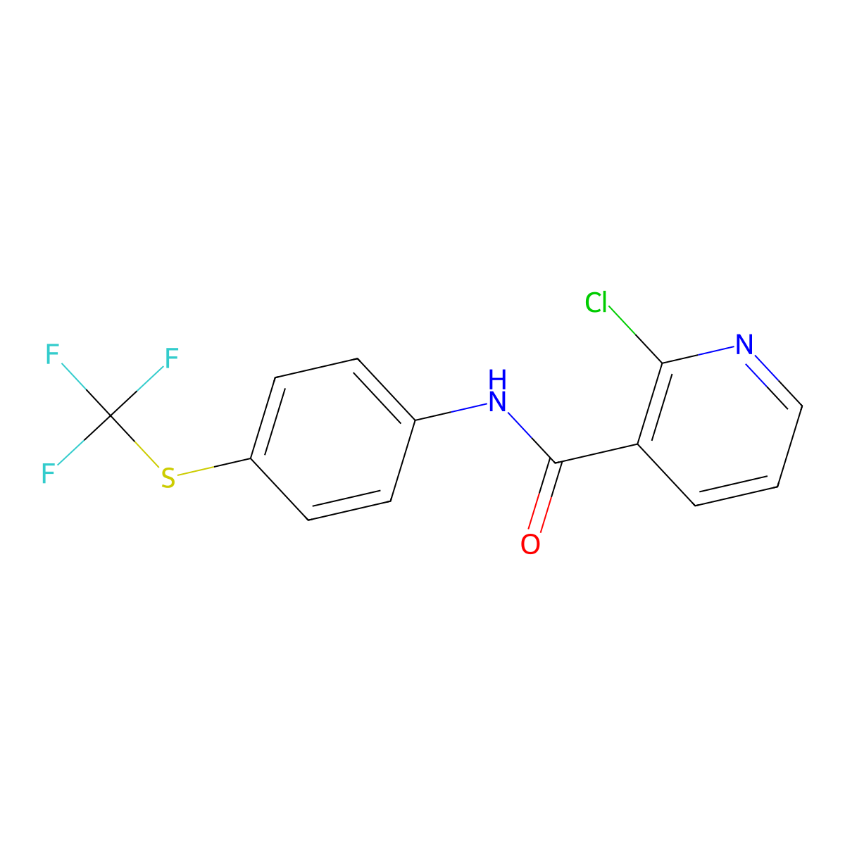 2-chloro-N-[4-(trifluoromethylsulfanyl)phenyl]pyridine-3-carboxamide molecular structure, CAS 1023562-09-5