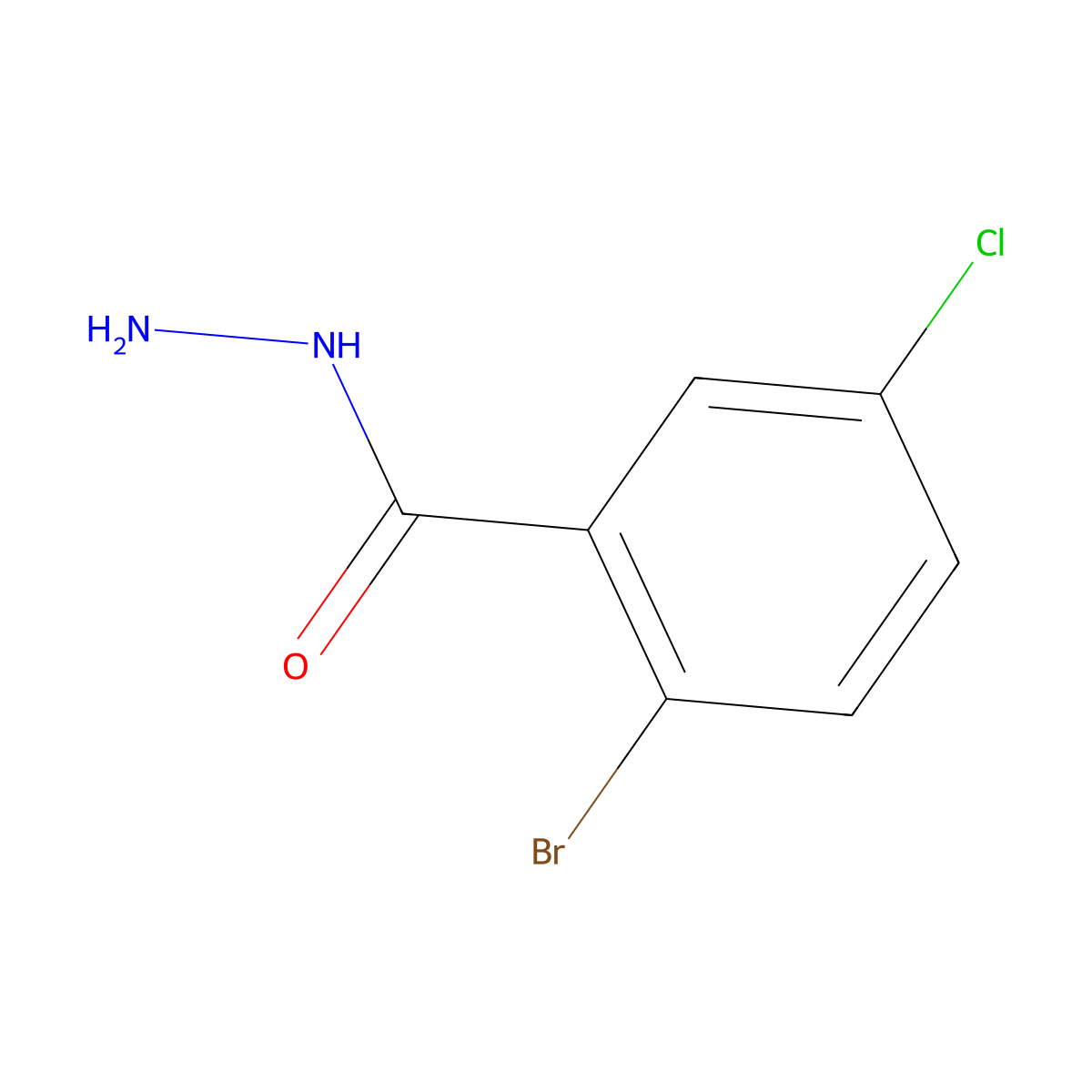 2-Bromo-5-chlorobenzhydrazide molecular structure, CAS 1023565-25-4