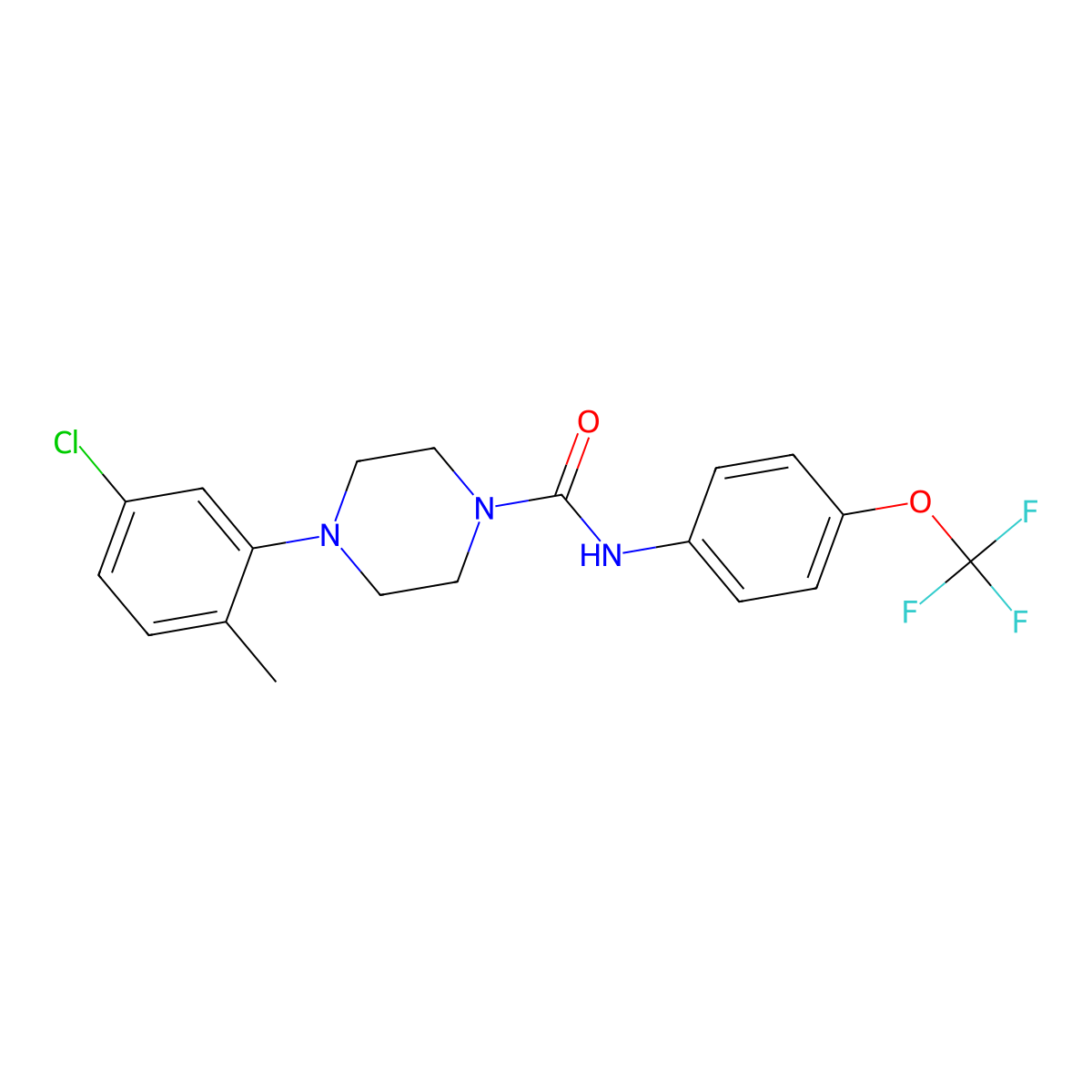 4-(5-chloro-2-methylphenyl)-N-[4-(trifluoromethoxy)phenyl]piperazine-1-carboxamide molecular structure, CAS 1023568-80-0
