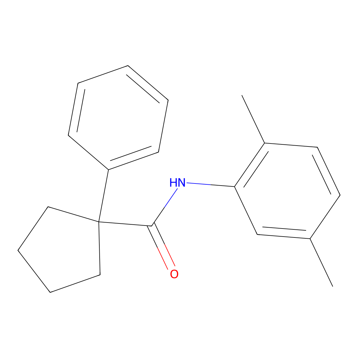 N-(2,5-dimethylphenyl)-1-phenylcyclopentane-1-carboxamide molecular structure, CAS 1023575-42-9
