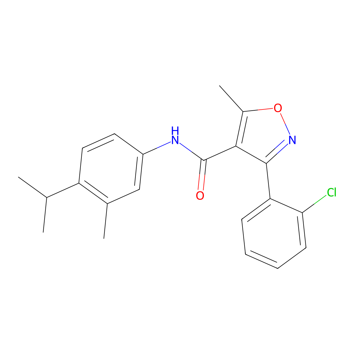 (3-(2-Chlorophenyl)-5-methylisoxazol-4-YL)-N-(3-methyl-4-(isopropyl)phenyl)formamide molecular structure, CAS 1023576-55-7