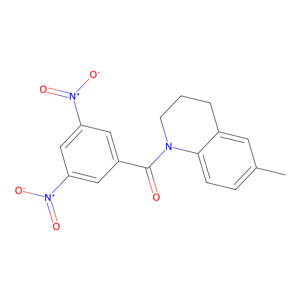 (3,5-dinitrophenyl)-(6-methyl-3,4-dihydro-2H-quinolin-1-yl)methanone molecular structure, CAS 1023576-74-0