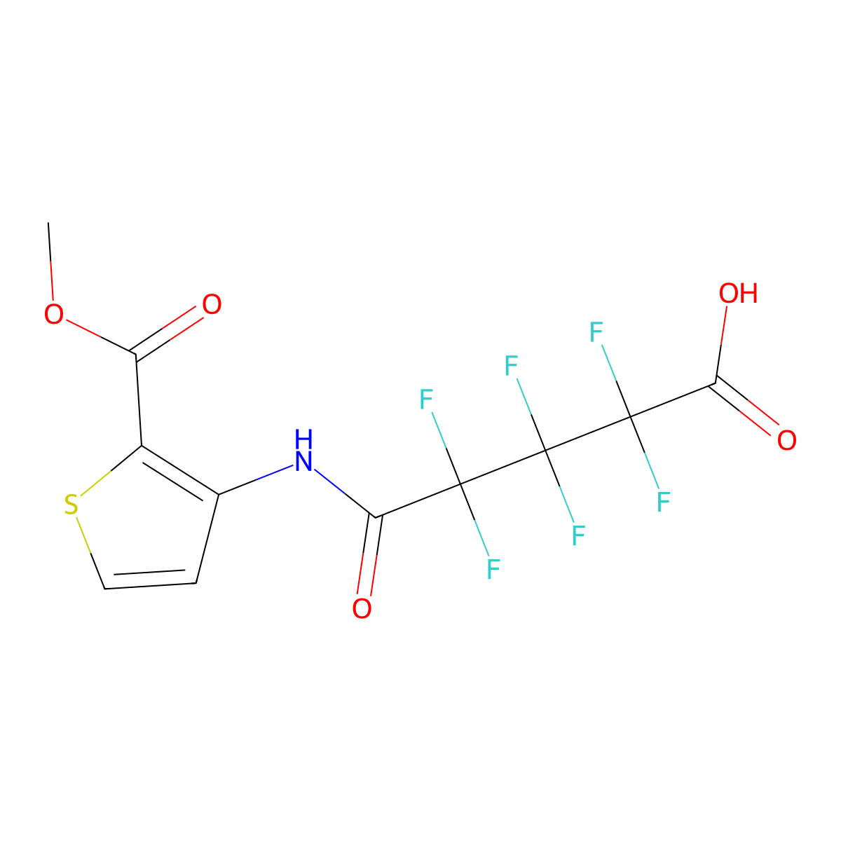 2,2,3,3,4,4-Hexafluoro-5-[(2-methoxycarbonylthiophen-3-yl)amino]-5-oxopentanoic acid molecular structure, CAS 1023584-91-9