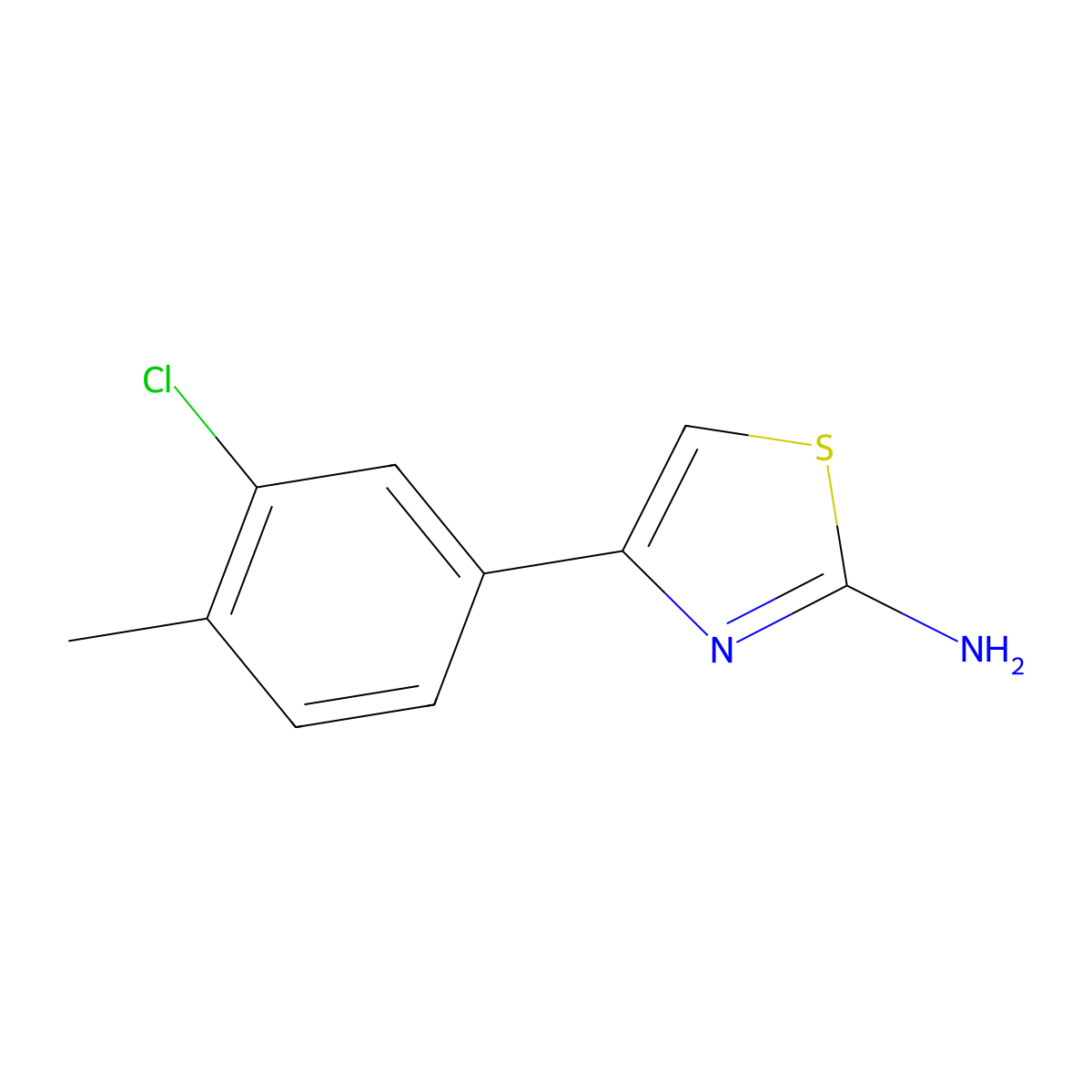 4-(3-Chloro-4-methylphenyl)-1,3-thiazol-2-amine molecular structure, CAS 1023585-77-4