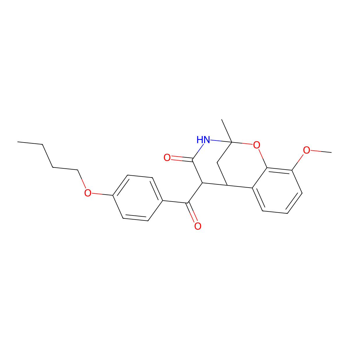 5-(4-butoxybenzoyl)-10-methoxy-2-methyl-2,3,5,6-tetrahydro-4H-2,6-methano-1,3-benzoxazocin-4-one molecular structure, CAS 1023589-79-8