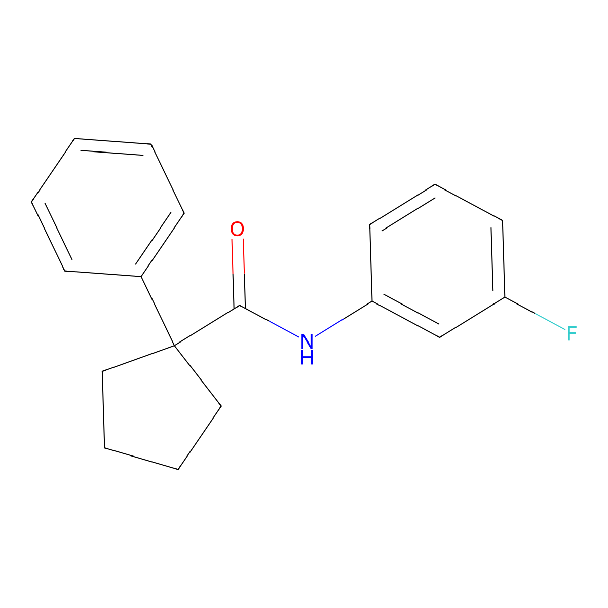 N-(3-fluorophenyl)-1-phenylcyclopentane-1-carboxamide molecular structure, CAS 1023589-83-4