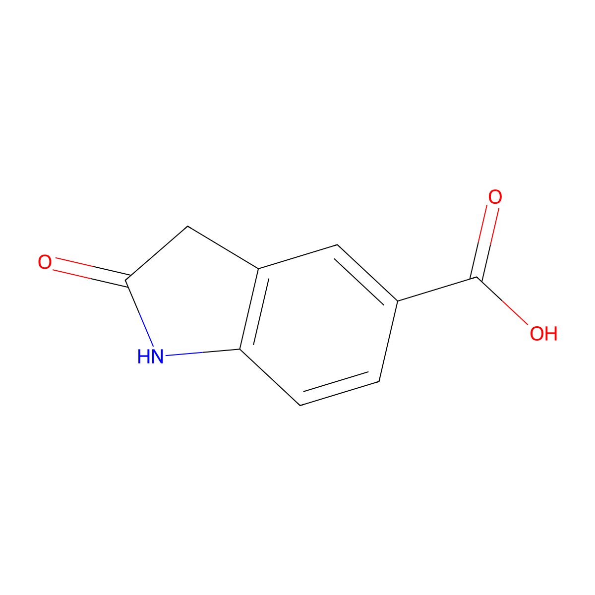 2-Oxindole-5-carboxylic acid molecular structure, CAS 102359-00-2