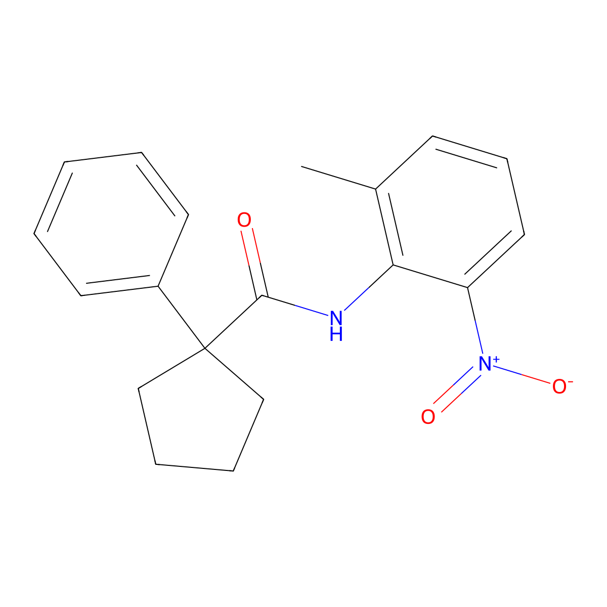 N-(2-methyl-6-nitrophenyl)-1-phenylcyclopentane-1-carboxamide molecular structure, CAS 1023590-23-9