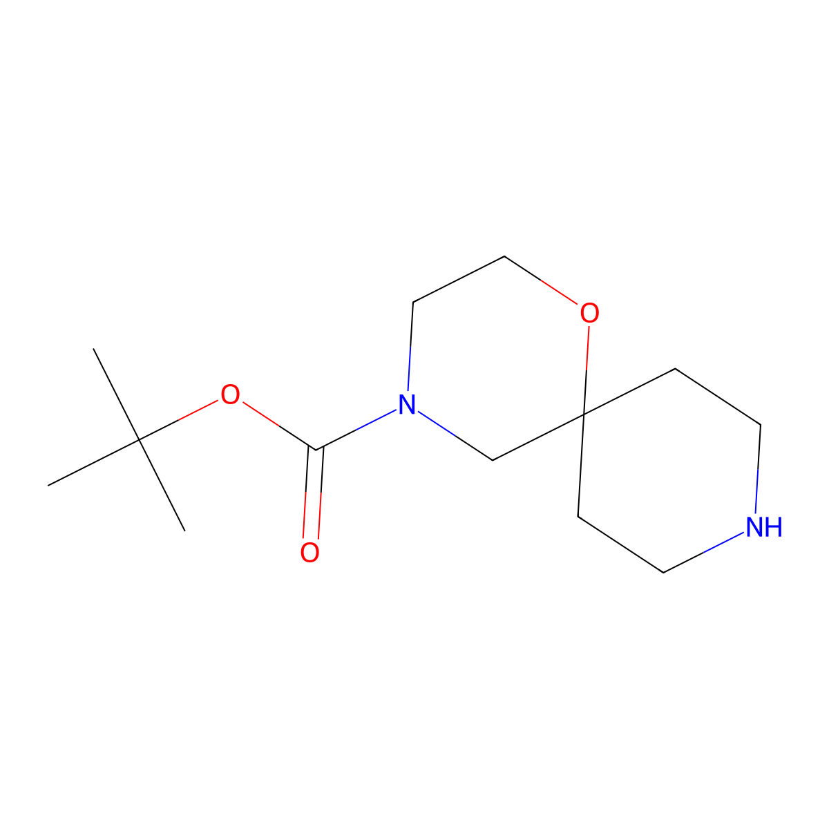 tert-Butyl 1-oxa-4,9-diazaspiro(5.5)undecane-4-carboxylate molecular structure, CAS 1023595-11-0