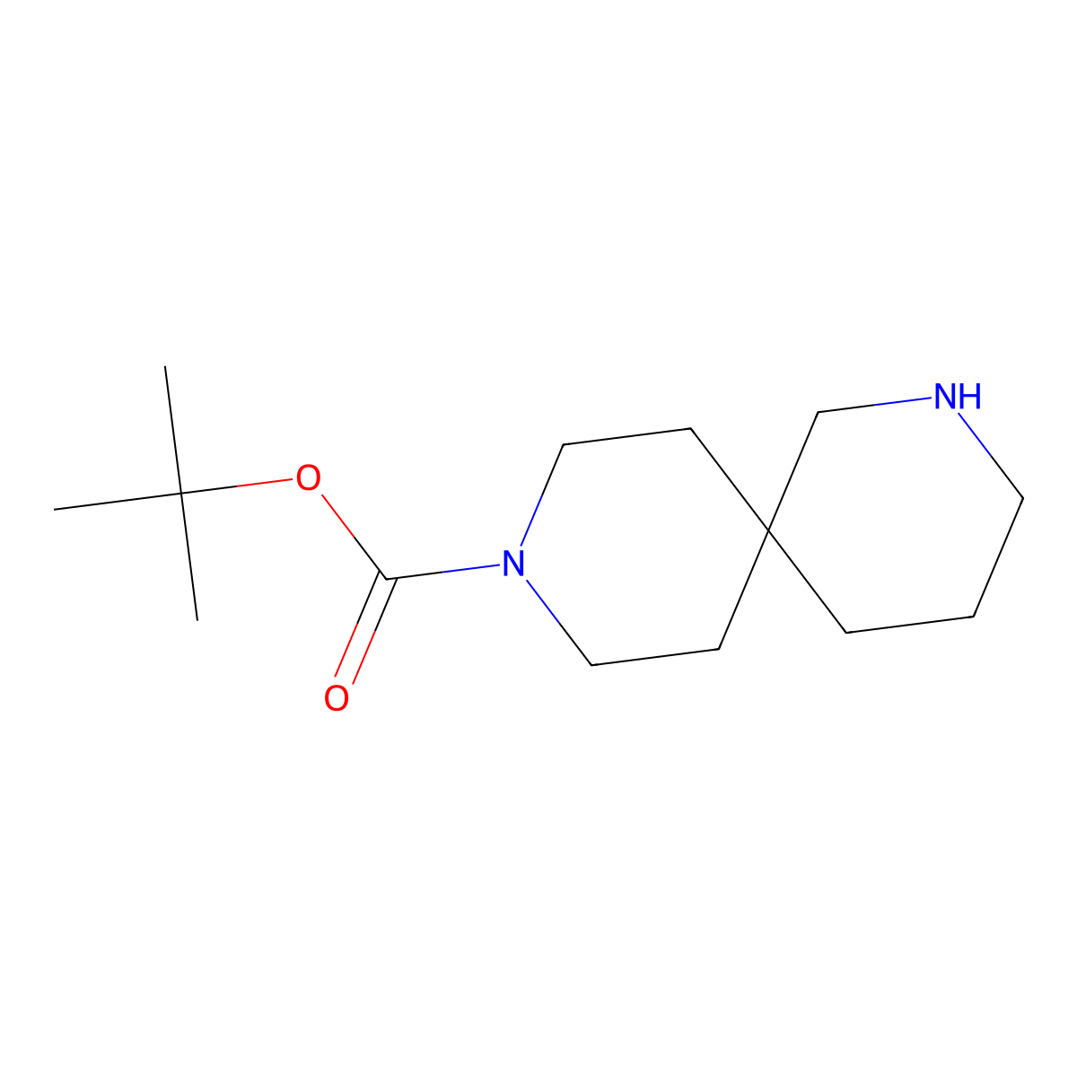tert-Butyl 2,9-diazaspiro(5.5)undecane-9-carboxylate molecular structure, CAS 1023595-19-8