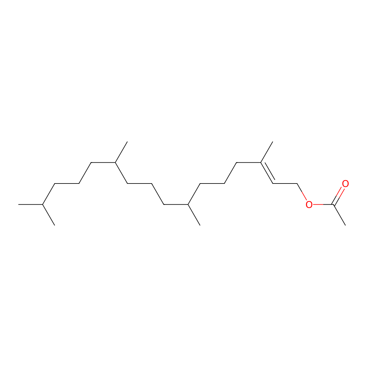 Phytyl acetate molecular structure, CAS 10236-16-5
