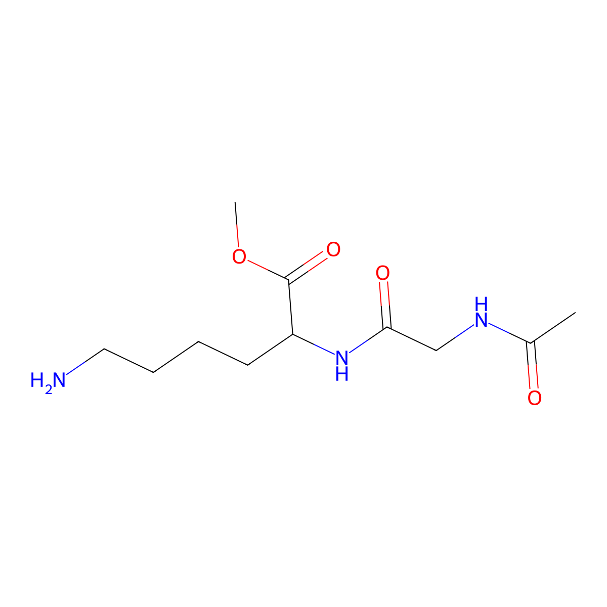 N(alpha)-acetylglycyllysyl methyl ester molecular structure, CAS 10236-44-9