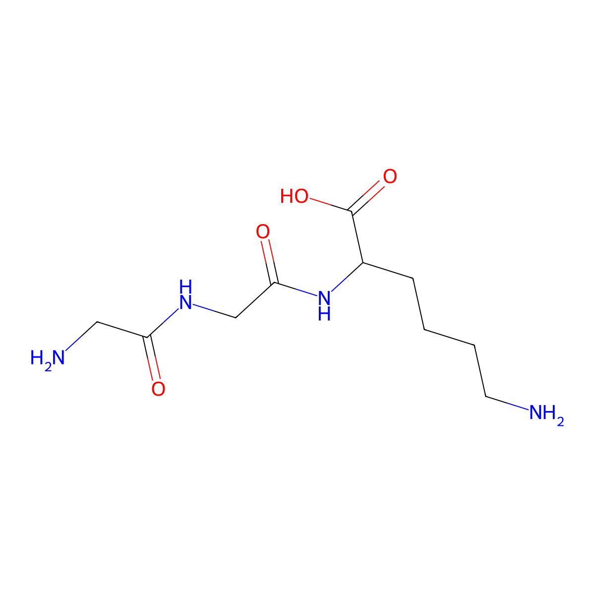 L-Lysine, glycylglycyl- molecular structure, CAS 10236-53-0