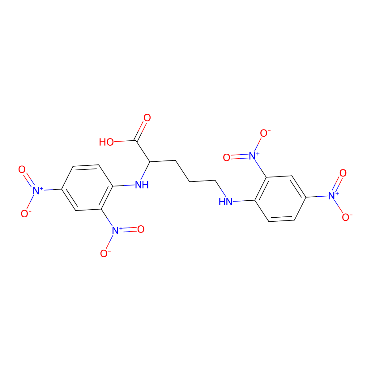 2,5-Bis(2,4-dinitroanilino)pentanoic acid molecular structure, CAS 10236-61-0