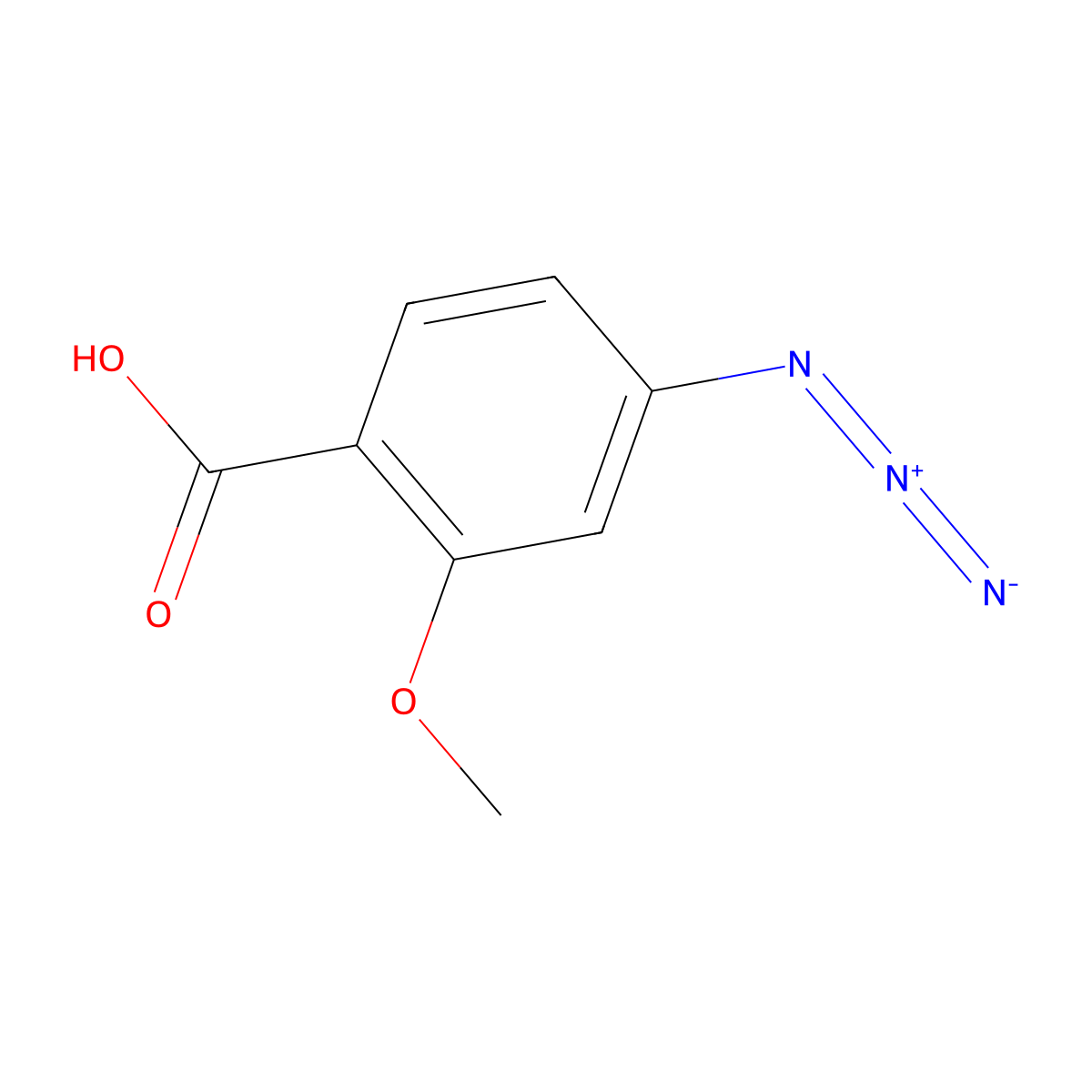 4-Azido-2-methoxybenzoic acid molecular structure, CAS 102362-19-6
