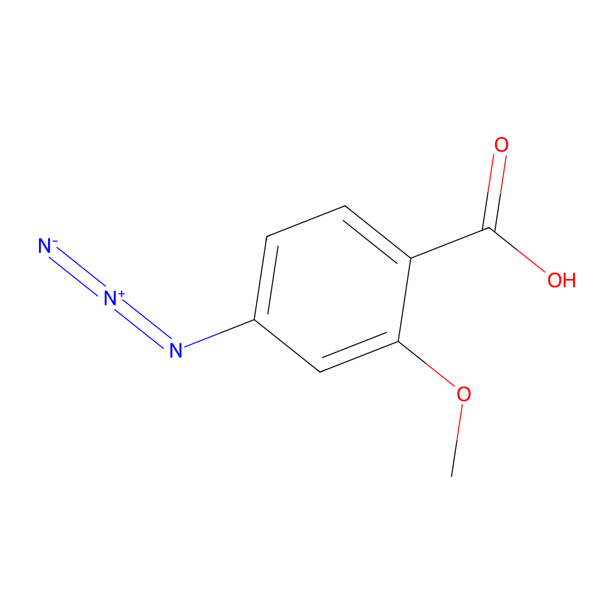 4-Azido-2-methoxybenzoic acid molecular structure, CAS 102362-19-6