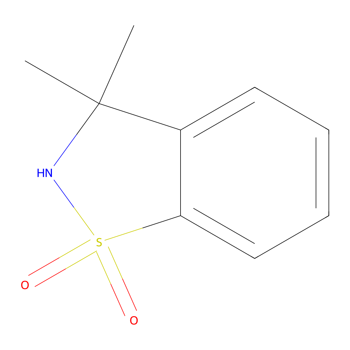 2,3-Dihydro-3,3-dimethyl-1,2-benzisothiazole 1,1-dioxide molecular structure, CAS 102362-98-1